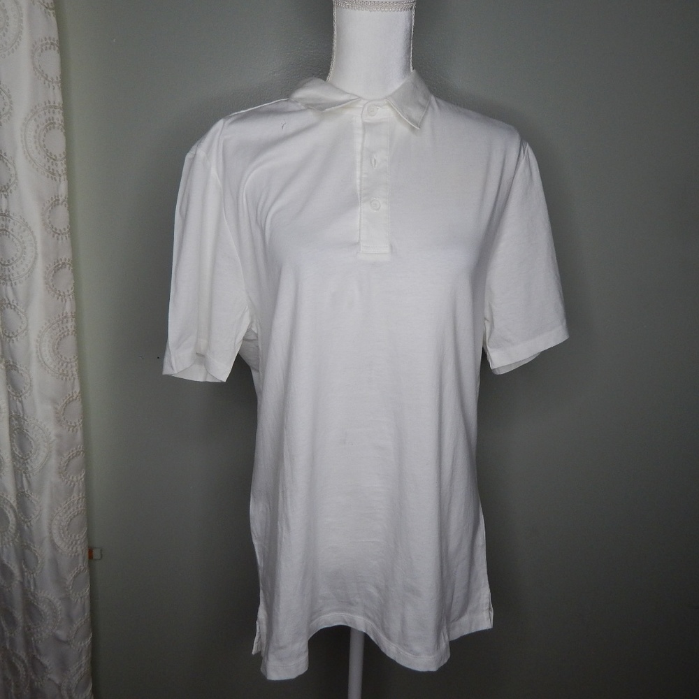 everlane men polo shirt sz large cream